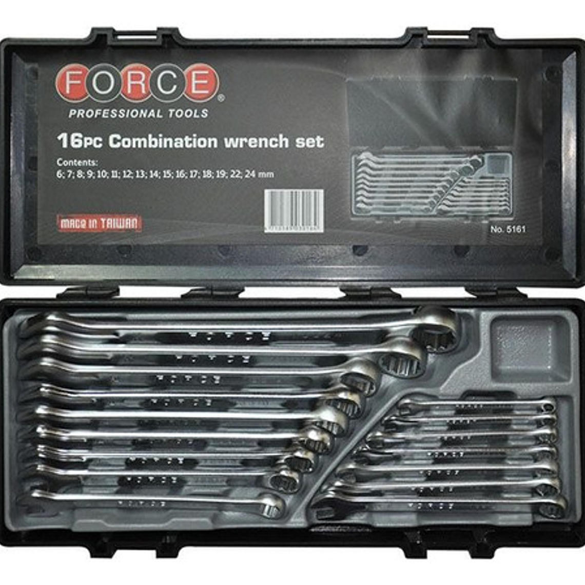 Juego Llaves Punta Corona De 6-24 Mm Con 16 Piezas (5161) Force 2