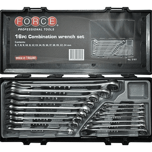 Juego Llaves Punta Corona De 6-24 Mm Con 16 Piezas (5161) Force