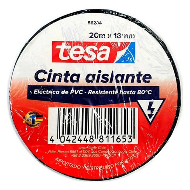 Pack 5 Huinchas Aisladora Eléctrica Negra 18mm X 20mt - Tesa 1