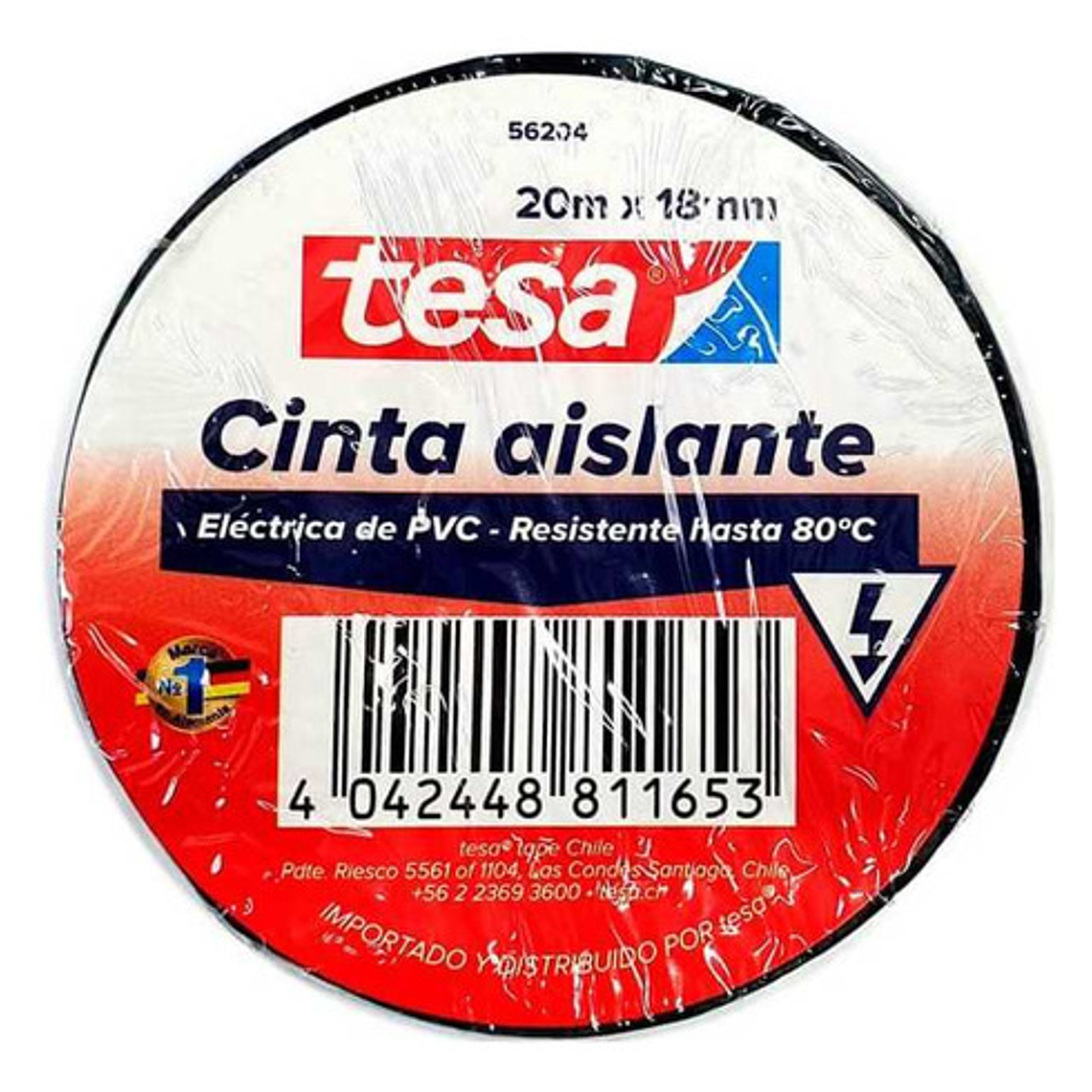Pack 5 Huinchas Aisladora Eléctrica Negra 18mm X 20mt - Tesa 3