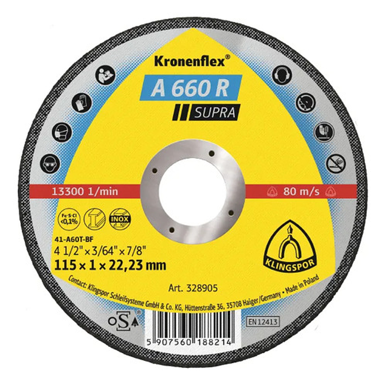 Pack 10 Discos De Corte 4.5'' #a 660 R Supra - Klingspor 1