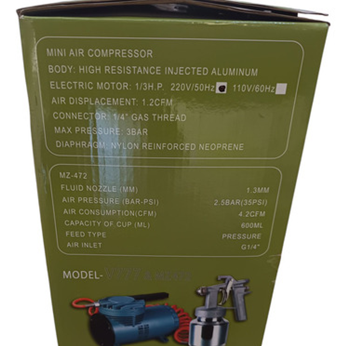 Kit Compresor De Membrana 180 W Con Pistola - Muzi 4