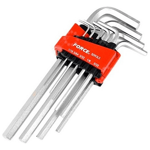 Juego Llaves Allen 1/16 -3/8 , 9 Pzs Larga (5093ls) Force