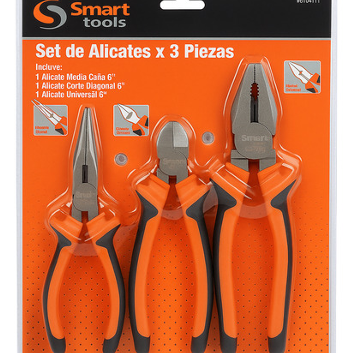 Set 3 Alicates 2 De 6'' Y 1 De 8'' Profesional - Smart Tools 1