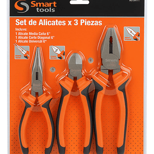 Set 3 Alicates 2 De 6'' Y 1 De 8'' Profesional - Smart Tools