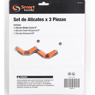 Set 3 Alicates 2 De 6'' Y 1 De 8'' Profesional - Smart Tools