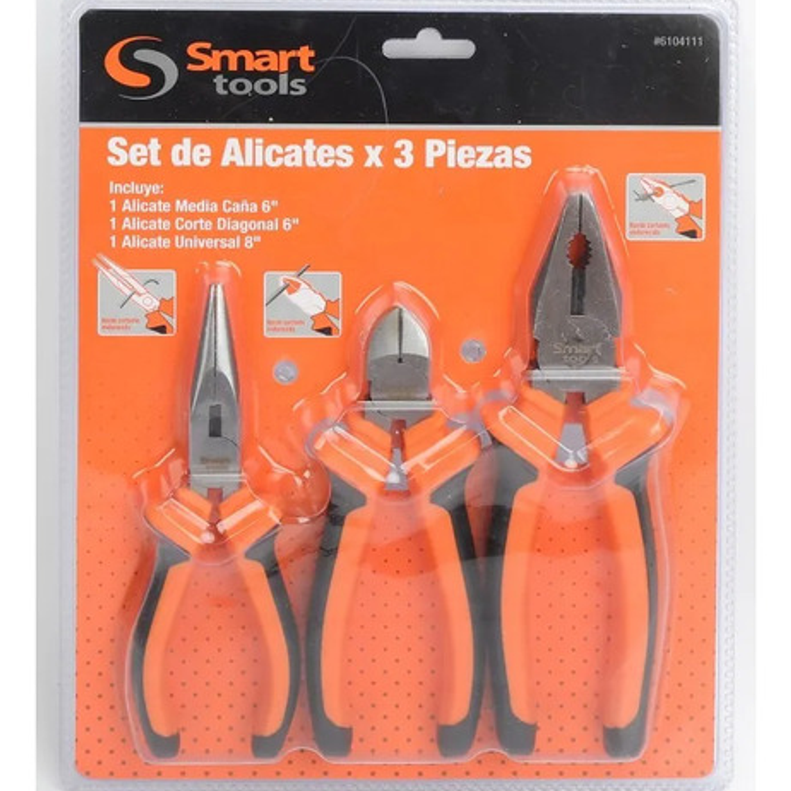 Set 3 Alicates 2 De 6'' Y 1 De 8'' Profesional - Smart Tools 3