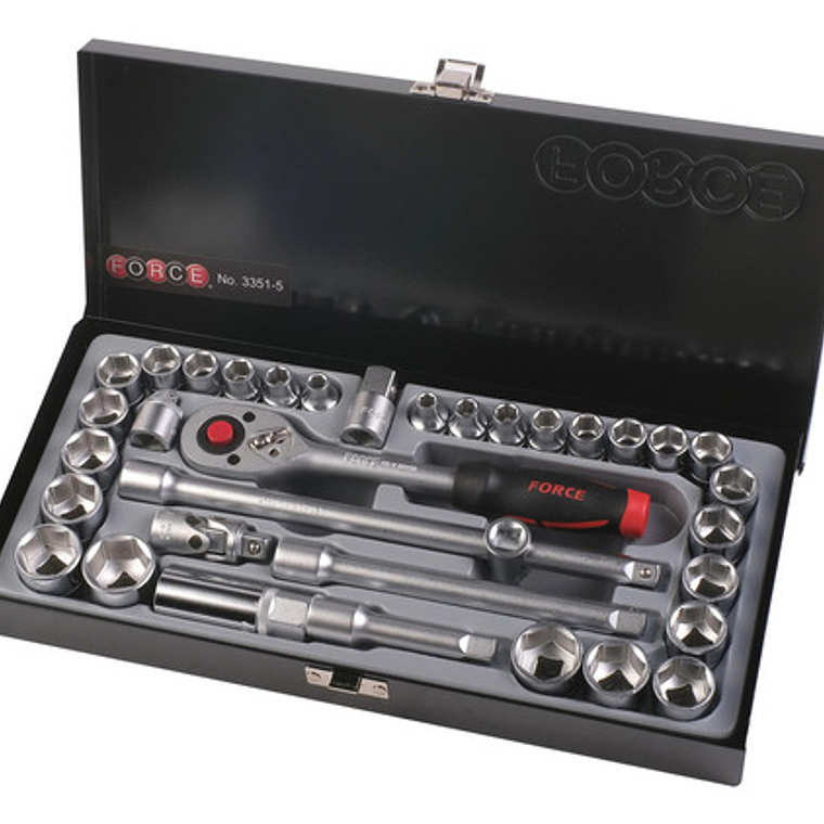 Juego De Dados 3/8'' Mm/puLG. De 35 Piezas (3351-5) Force 1