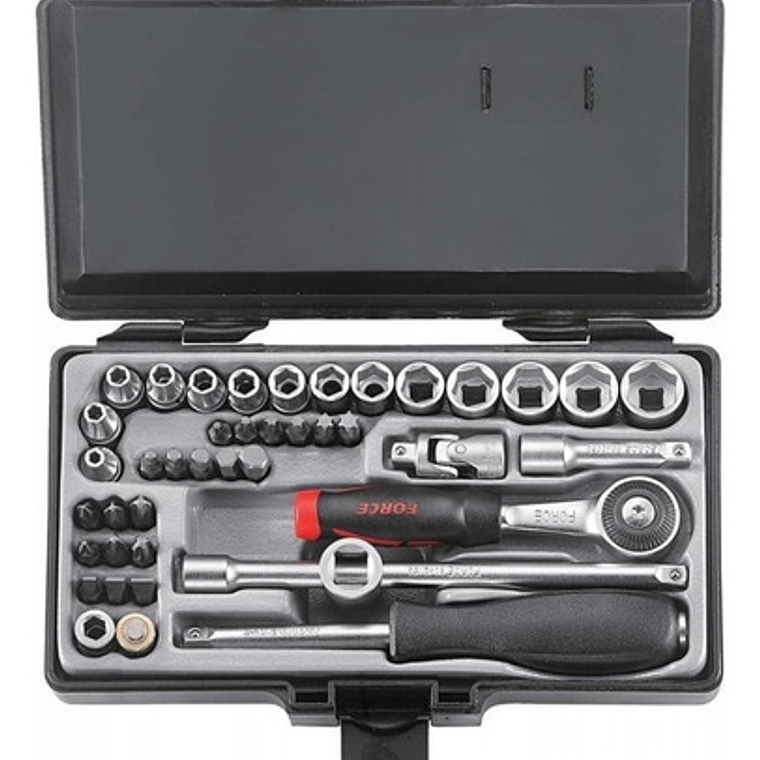 Juego De Dados Y Puntas []1/4 Mm Hex. Force 2421 42 Piezas 1