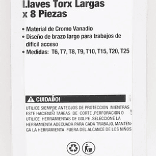 Juego Llaves Torx De 8 Piezas De T6 A T25 - Smart Tools