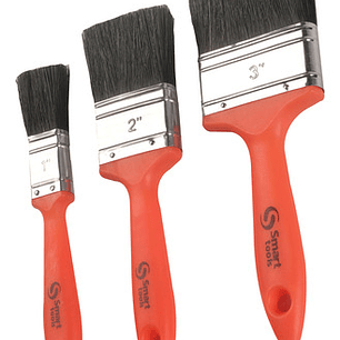 Set 3 Brochas Profesional Plana 1'' - 2'' Y 3'' Smart Tools