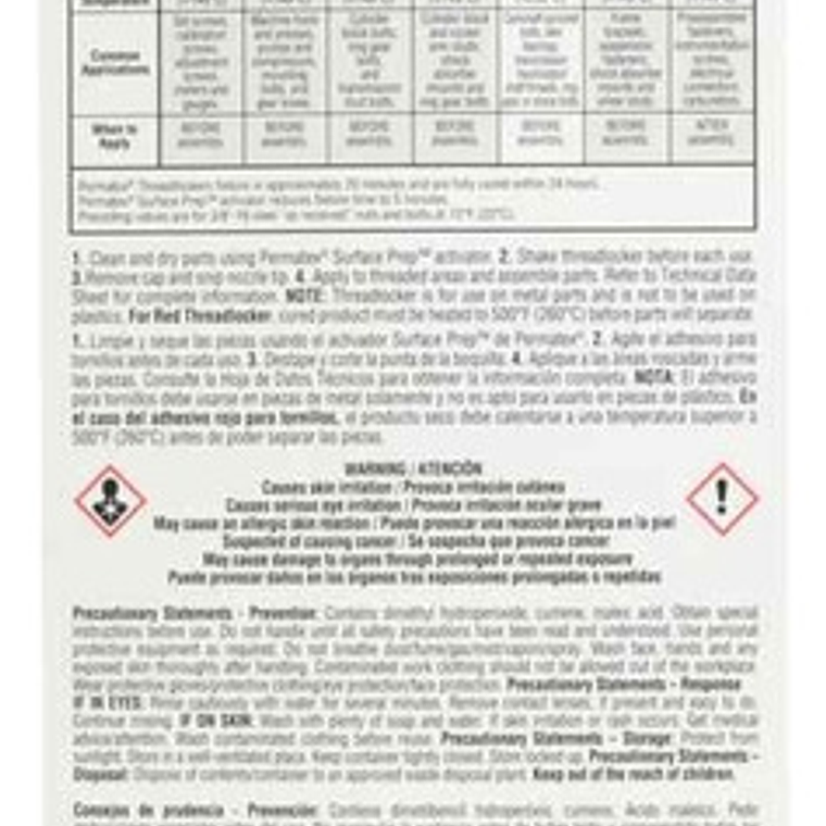 Trabador De Rosca De Alta Temperatura 36ml (27240) Permatex 3