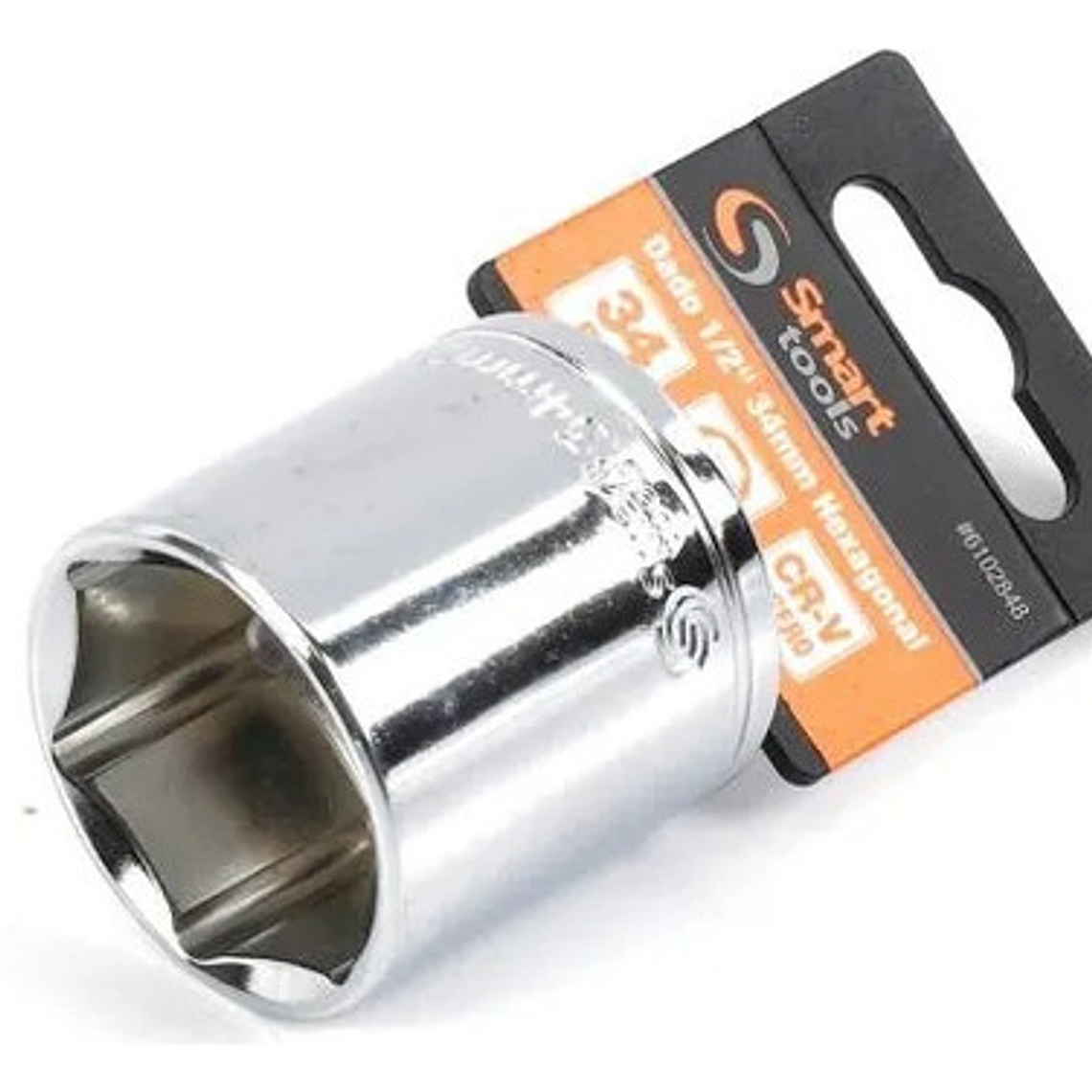 Dado Corto 1/2'' De 34mm Hexagonal - Smart Tools Color Plateado 1