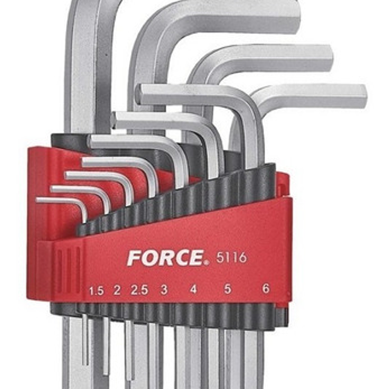 Juego De Llaves Allen 1,5 - 12 Mm. 11 Pzas. Force 5116 1