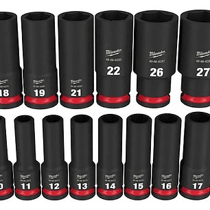 Juego Dados Impacto Largo 1/2'' De 14 Piezas - Milwaukee