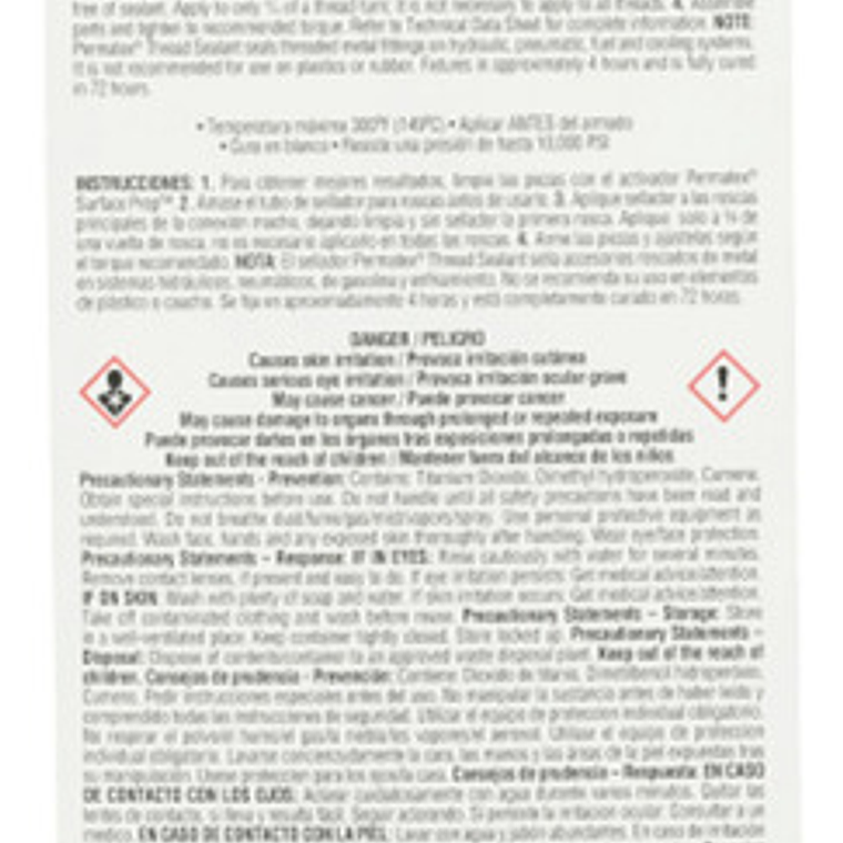 Sellador Roscas Alto Desempeño 565 De 50ml (56521) Permatex 3