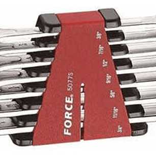 Juego De Llaves Punta Corona 3/8 - 3/4 Pulgada Force (5077s) Color Plateado