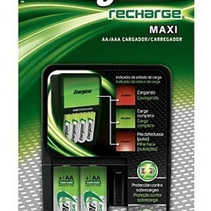 Cargador Maxi Energizer Aa/aaa + 2 Pilas Aa 2000mah