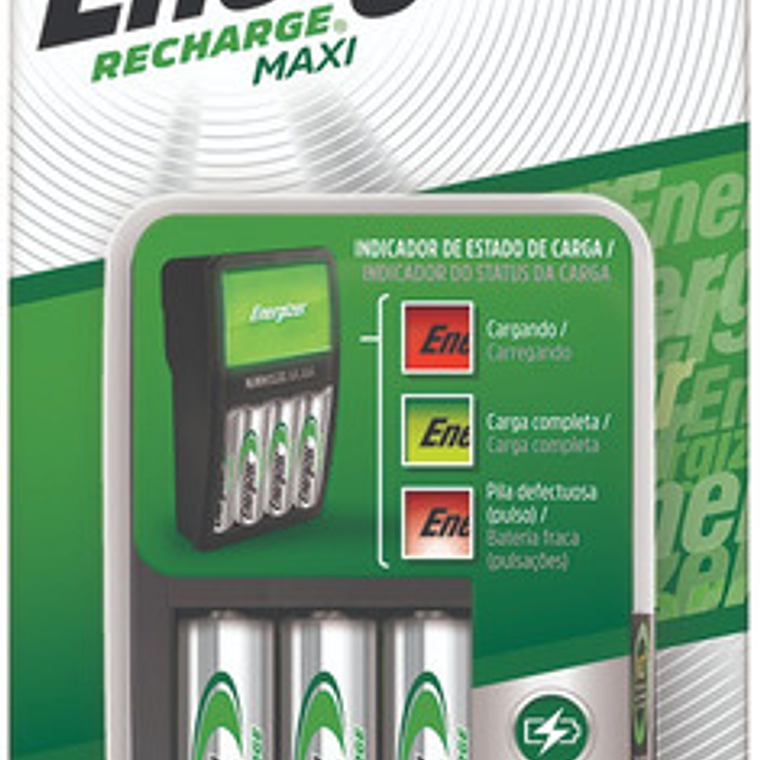 Cargador Maxi Energizer Aa/aaa + 2 Pilas Aa 2000mah 4
