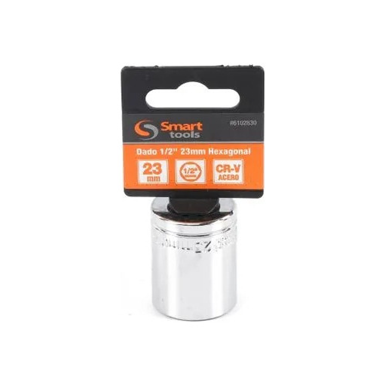 Dado Corto 1/2'' De 23mm Hexagonal - Smart Tools Color Plateado 2