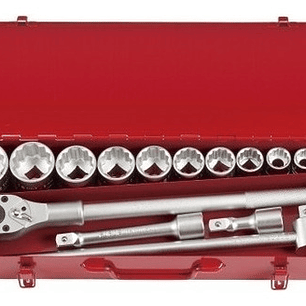 Juego De Dados []3/4`` Poligonal 22-50mm 14 Pzs (6141),force