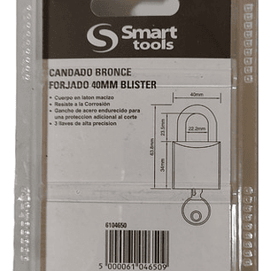 Candado Bronce Forjado De 40 Mm - Smart Tools Color 40mm