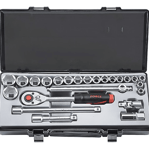 Juego De Dados Hex. []1/2 De 10-32 Mm 24 Piezas Force 4246-5