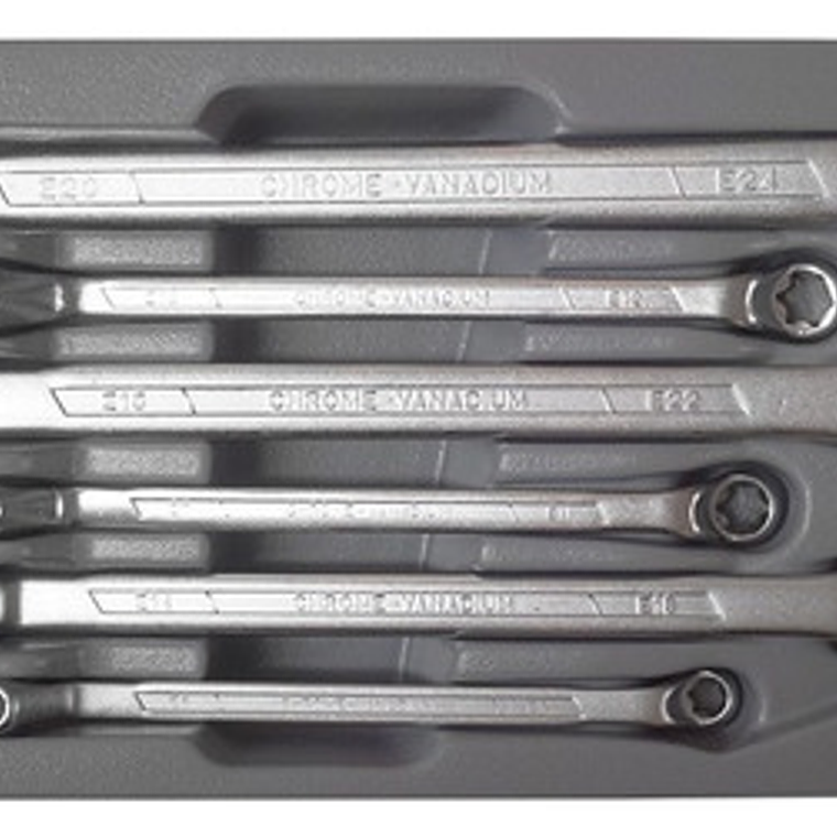 Juego De Llaves Corona Torx Acodada E6-e24 (5065), Force 2