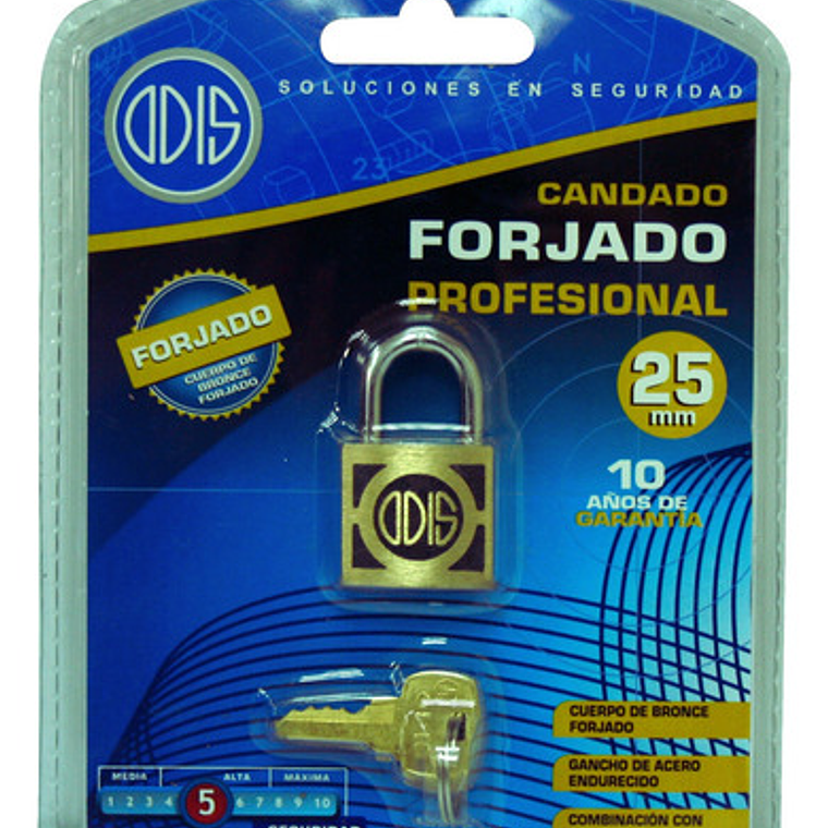 Candado Odis 325 De 25mm - Cuerpo Bronce Forjado - Línea 300 4