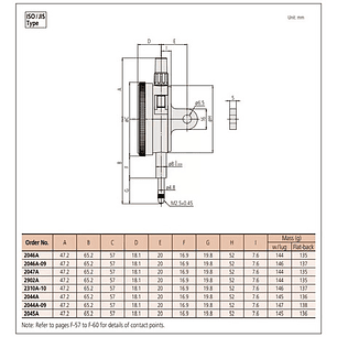Reloj Comparador 0.01mm Rango 10mm (2046a) Mitutoyo