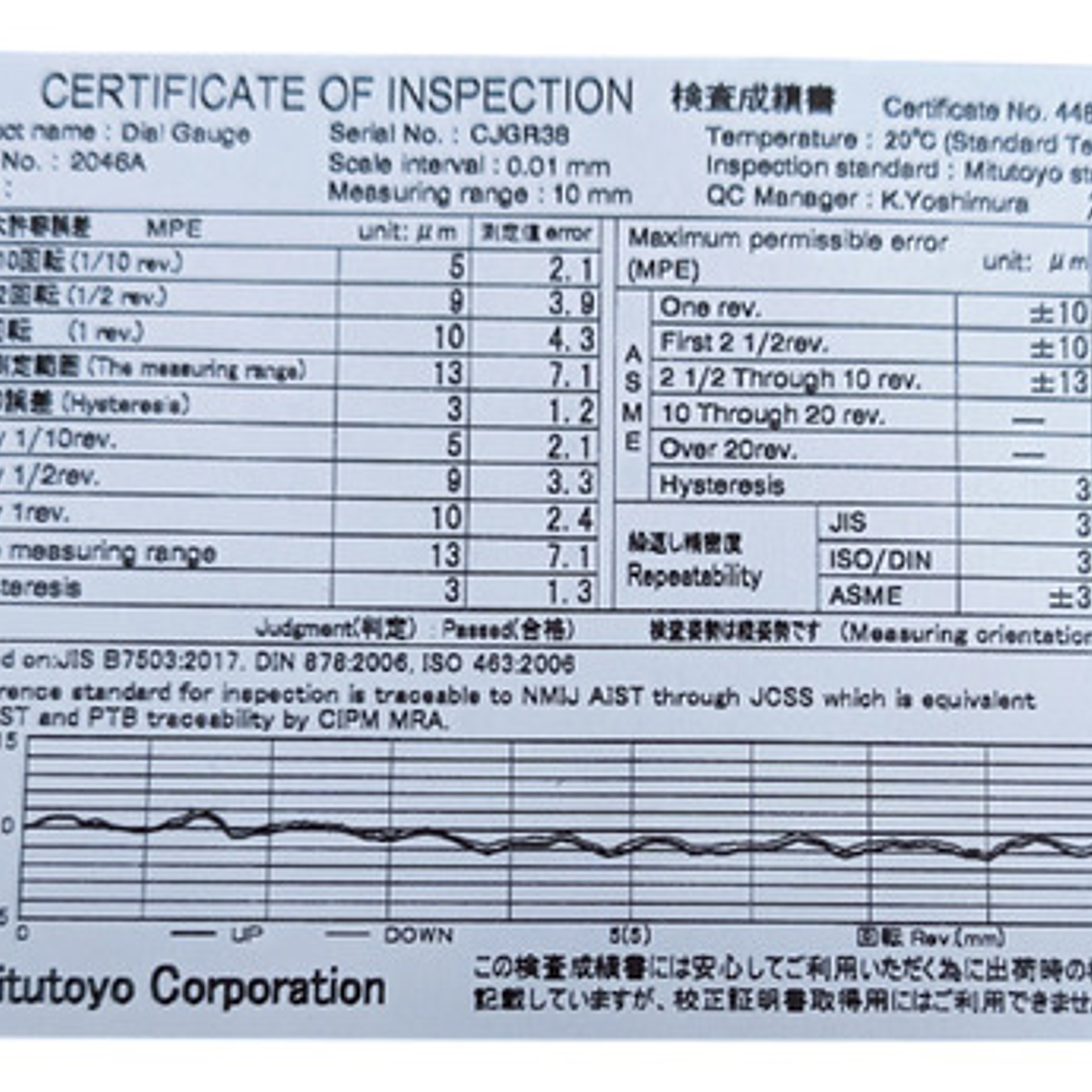 Reloj Comparador 0.01mm Rango 10mm (2046a) Mitutoyo 3