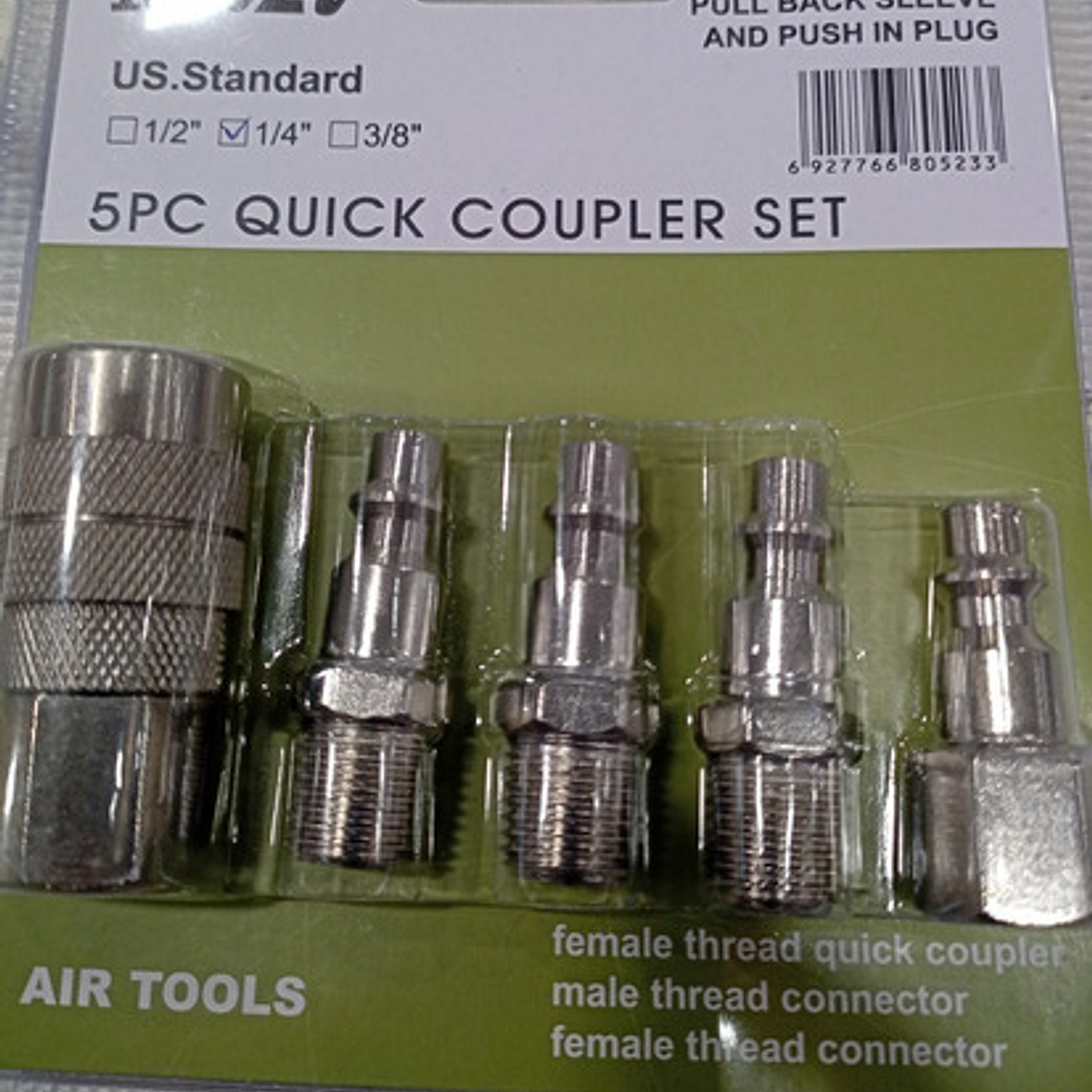 Set Acoples Rápidos Para Aire De 1/4  Npt 5pzas. Marca Muzi 1