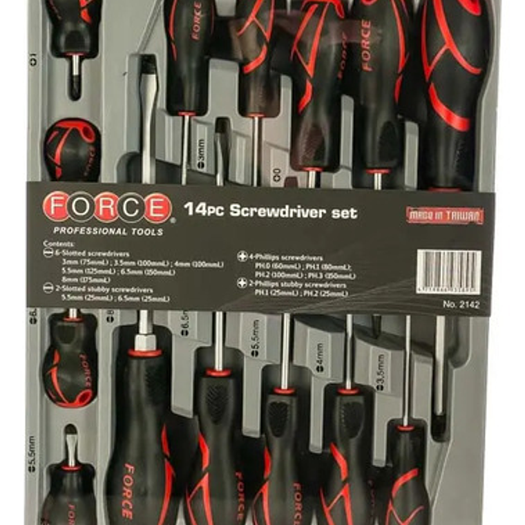 Juego Destornilladores De 14 Piezas Plano/ph (2142) Force 2