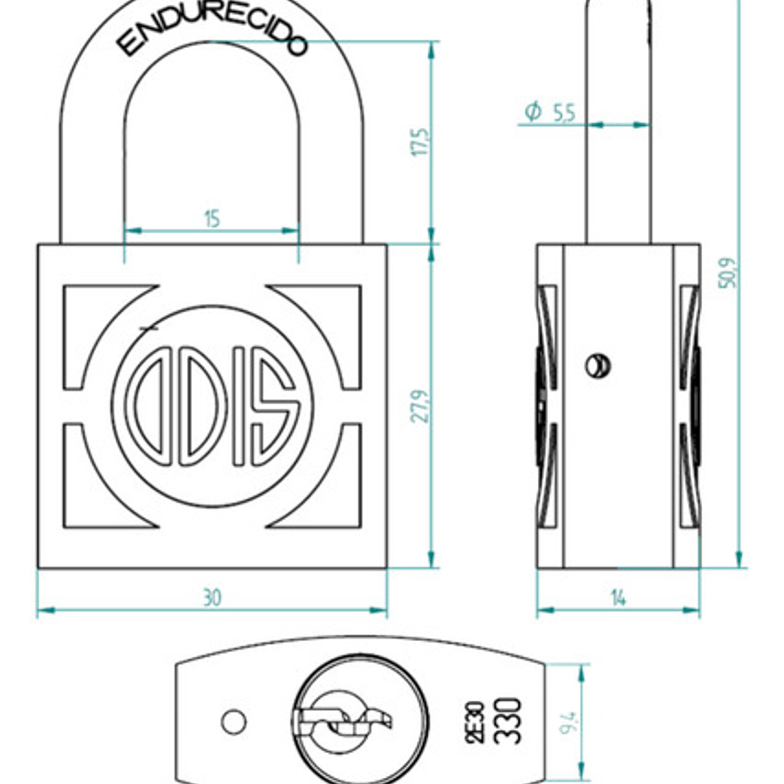 Candado Odis 330 30mm - Linea 300 3