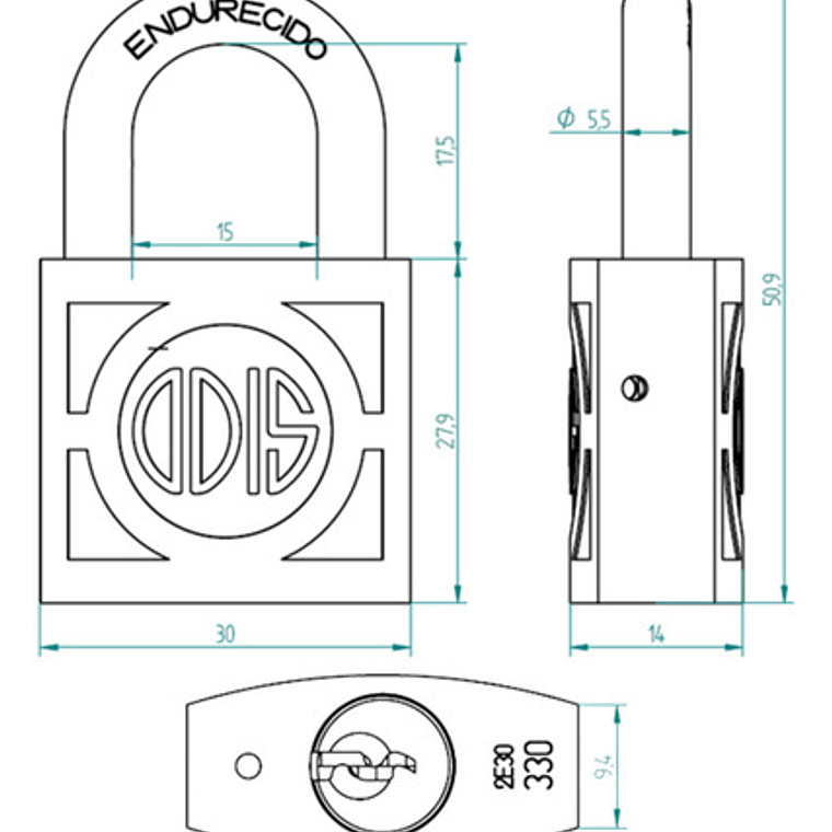 Candado Odis 330 30mm - Linea 300 3