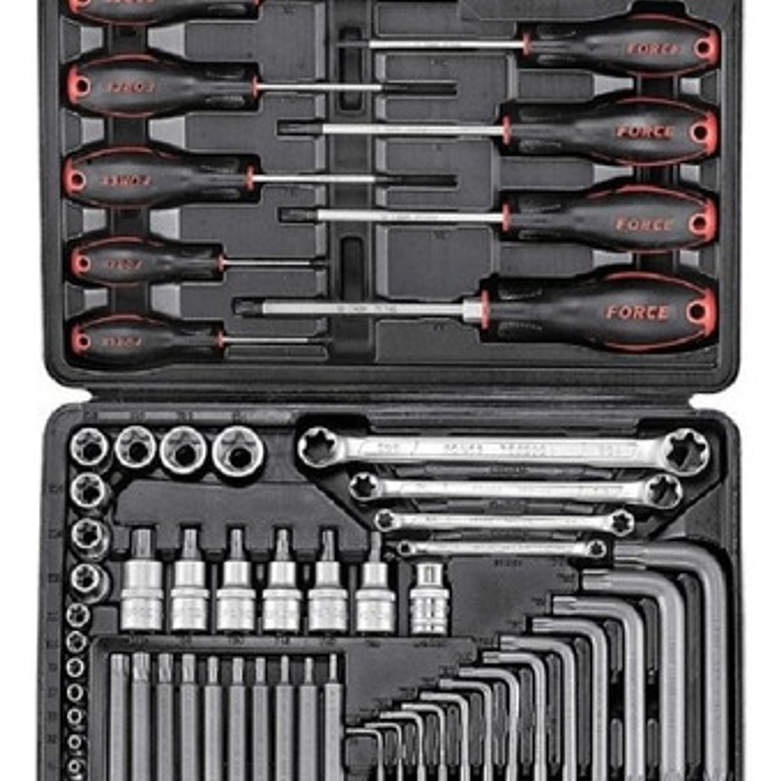Juego De Dados Y Llaves Torx 73 Piezas (4731) Force 1
