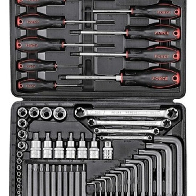 Juego De Dados Y Llaves Torx 73 Piezas (4731) Force 1