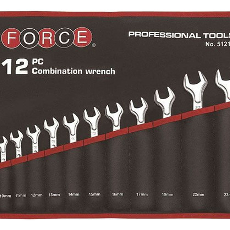 Juego Llaves Punta Corona 1/4'' - 15/16'' 12 Piezas - Force 2