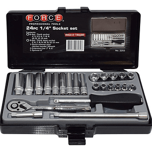 Juego Dados Hexagonal 1/4'' De 24 Piezas (2253) Force