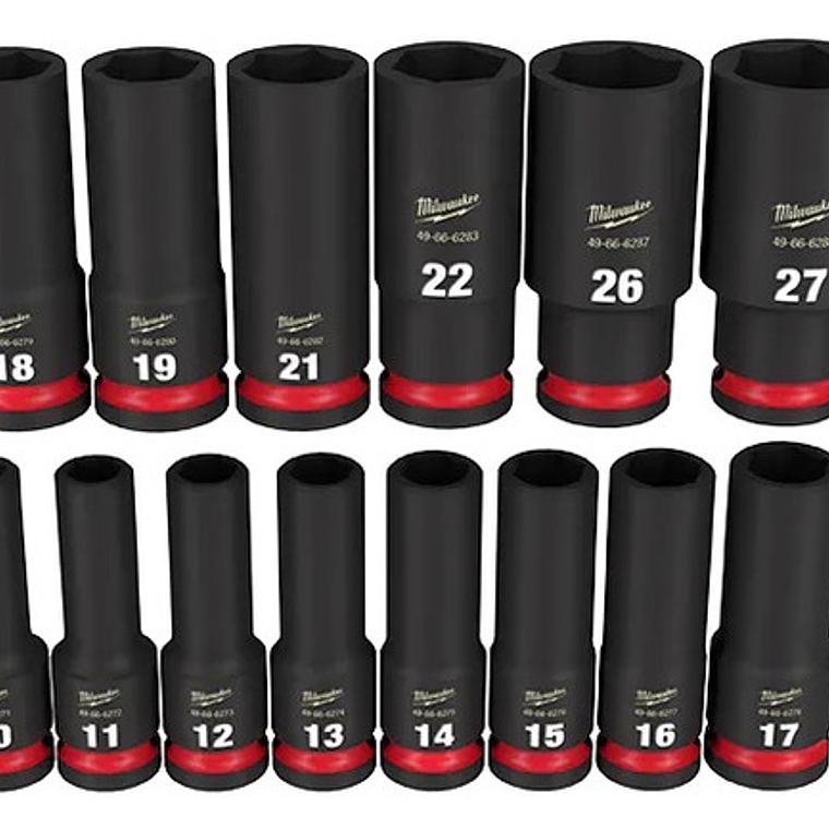 Juego Dados Impacto Largo 1/2'' De 14 Piezas - Milwaukee Color Imagen 1