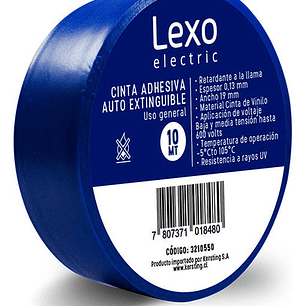 Pack 10 Cinta Aisladora 19mm X 10mts - Varios Colores - Lexo