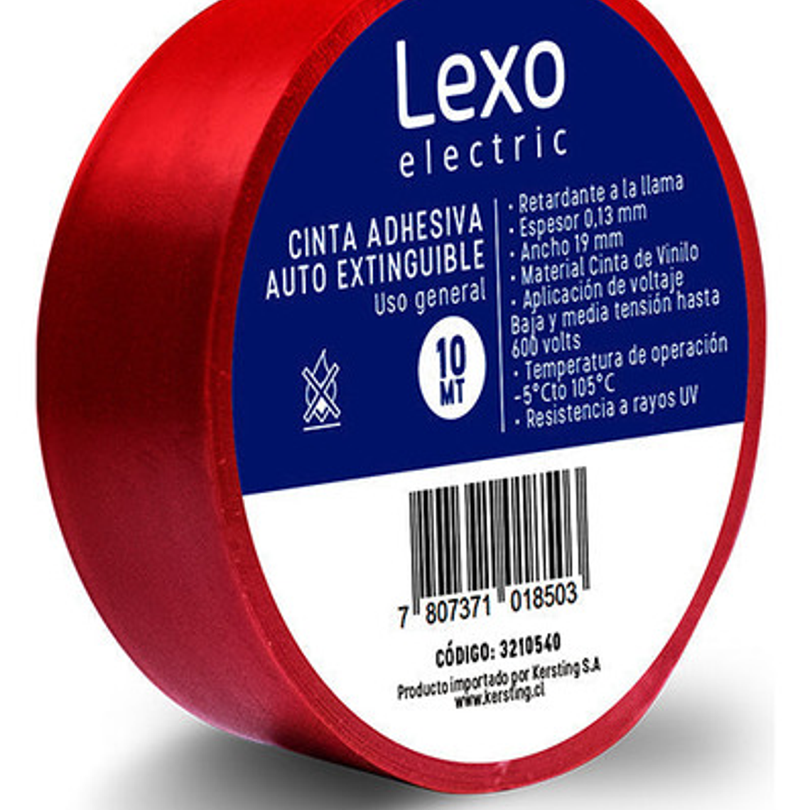 Pack 10 Cinta Aisladora 19mm X 10mts - Varios Colores - Lexo 7