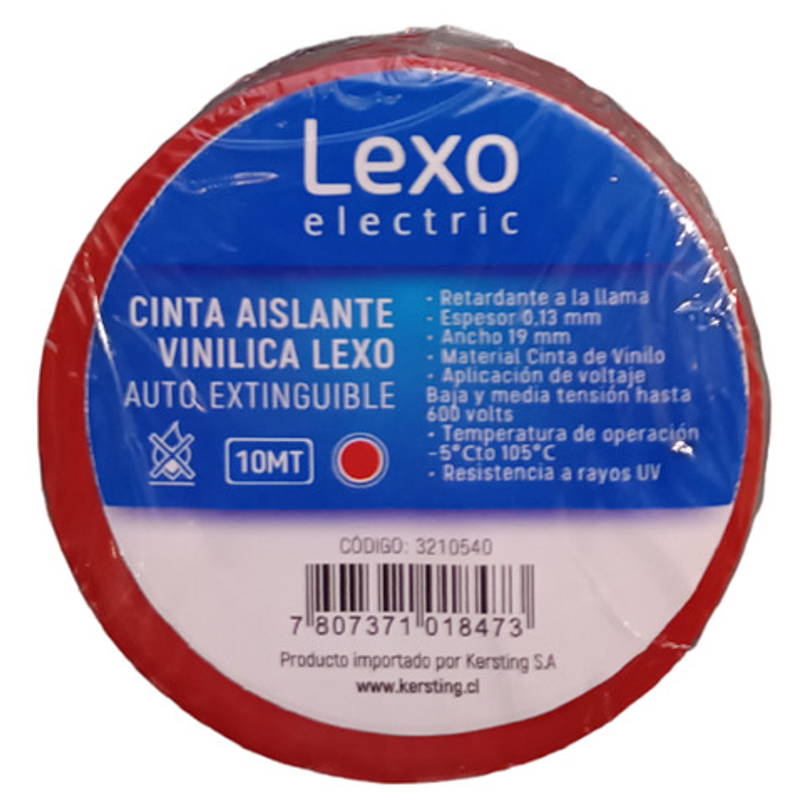 Pack 10 Cinta Aisladora 19mm X 10mts - Varios Colores - Lexo 8