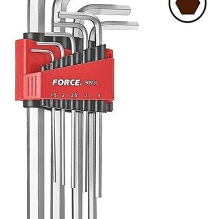 Juego De Llaves Allen 1.5-10 Mm. Larga (5093l), Force 1
