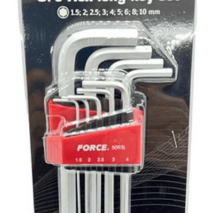 Juego De Llaves Allen 1.5-10 Mm. Larga (5093l), Force