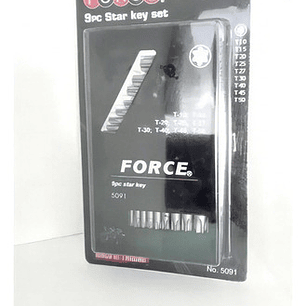 Juego De Llaves Torx 9 Piezas. (t10-t50) (5091), Force