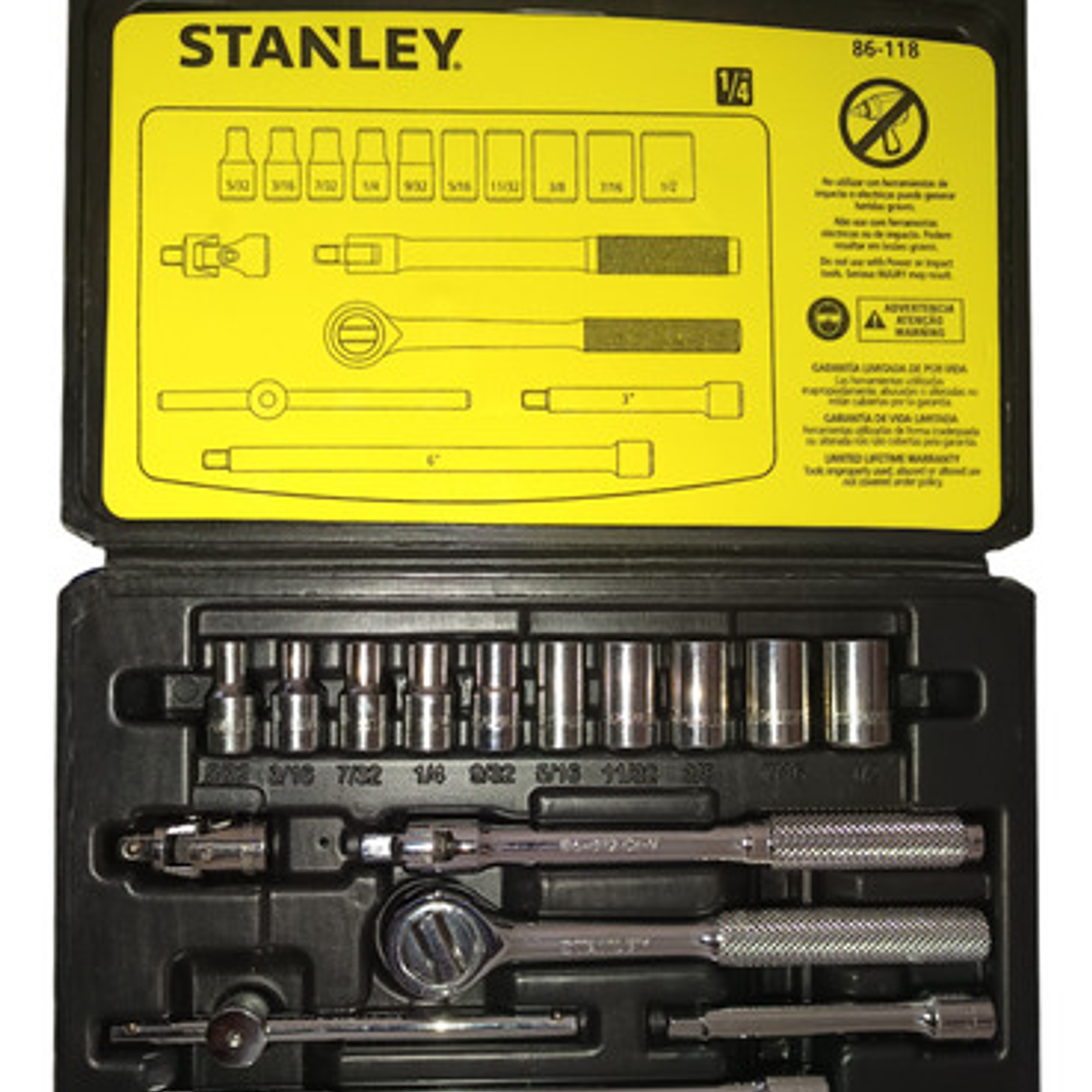 Juego Dados []1/4'' 5/32-1/2'' 17 Piezas (86-118) Stanley 4