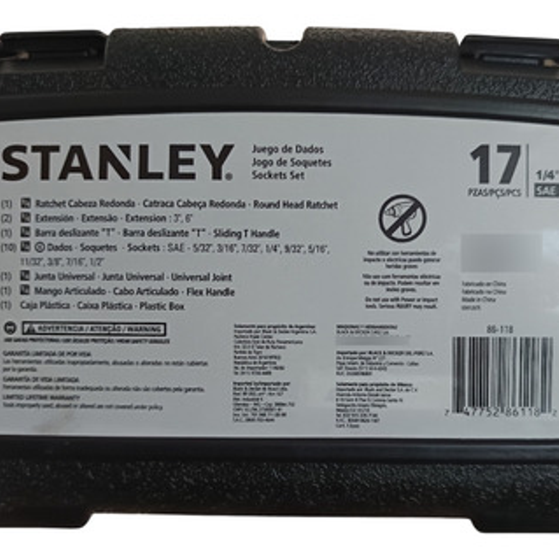 Juego Dados []1/4'' 5/32-1/2'' 17 Piezas (86-118) Stanley 5