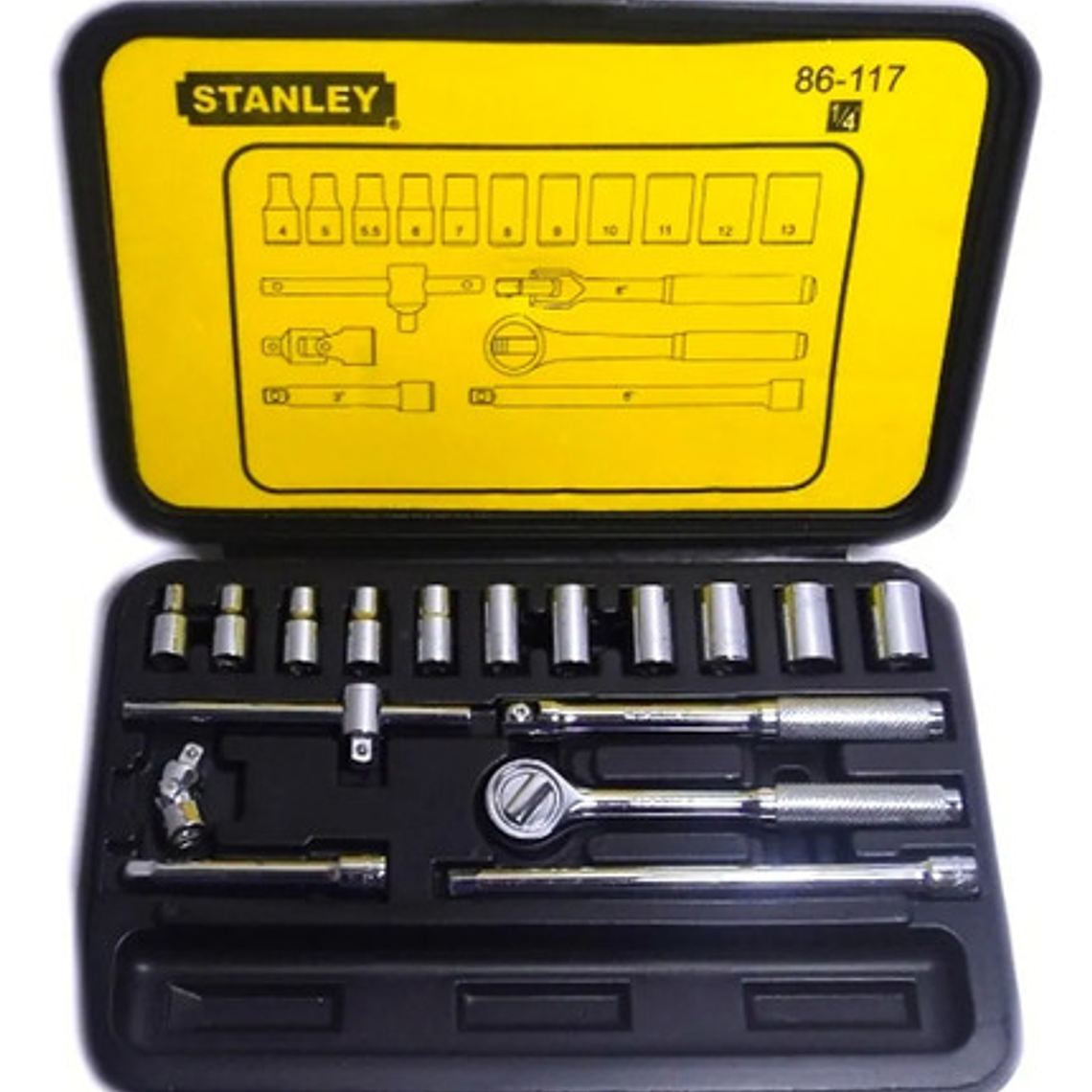 Juego Dados []1/4'' 4 -13 Mm., 18 Pzas. (86-117) Stanley 1