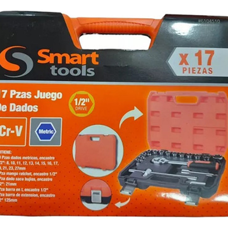 Juego Dados 1/2'' De 10 - 27mm 17 Piezas - Smart Tools 3